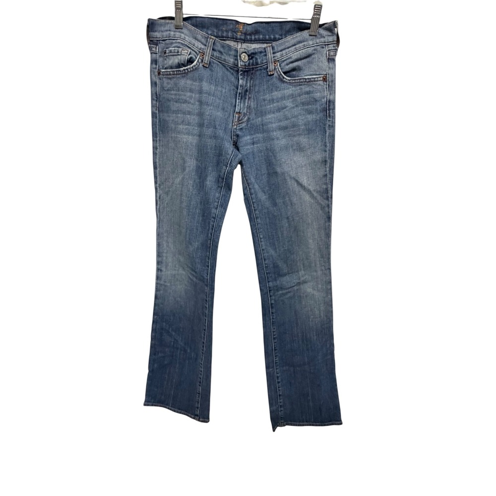7 For All Mankind Jeans 28 Low Rise Bootcut Y2K Medium Wash Made USA